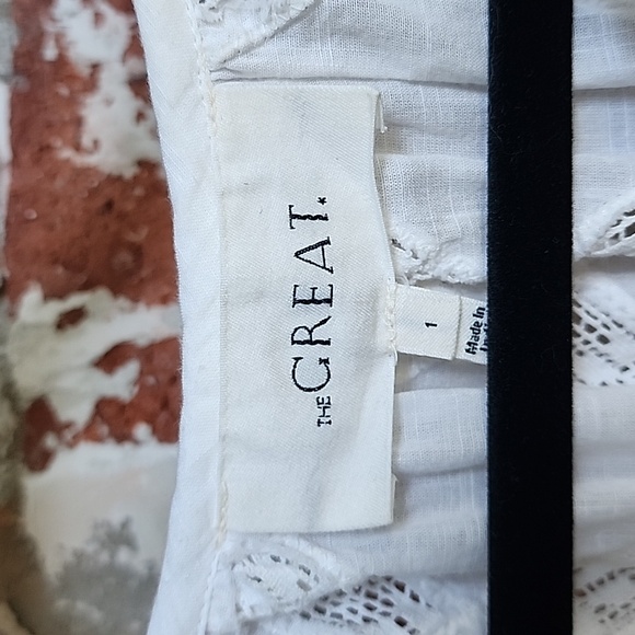 The Great. The Pathway Dress white & Broderie Anglaise Cotton Shorts off-white - Picture 8 of 15